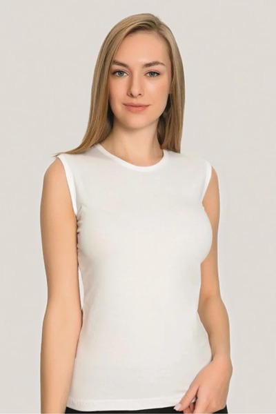 X MODAL Women's Cotton in Stretch Fabric Crew Neck Sleeveless T-Shirt