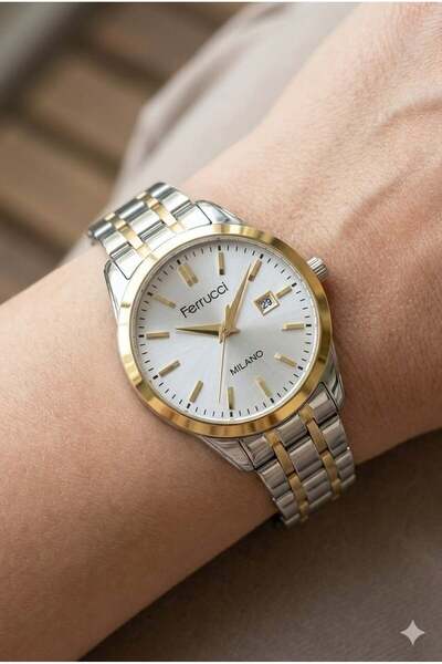 Ferrucci Silver & Gold Women's Wristwatch |   31mm Steel Case, Gold Silver Me...