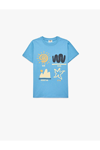 Koton Printed Short Sleeve Crew Neck Cotton T-Shirt