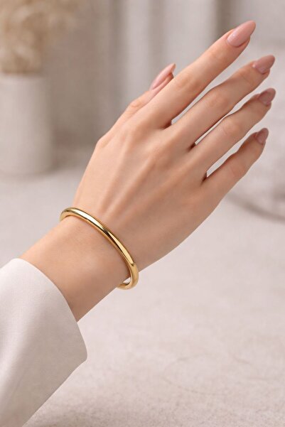 ZRN AKSESUAR Kelepçe Altın Renk Düz Sade Kelepçe Bileklik – Şık & Zamansız Ta...