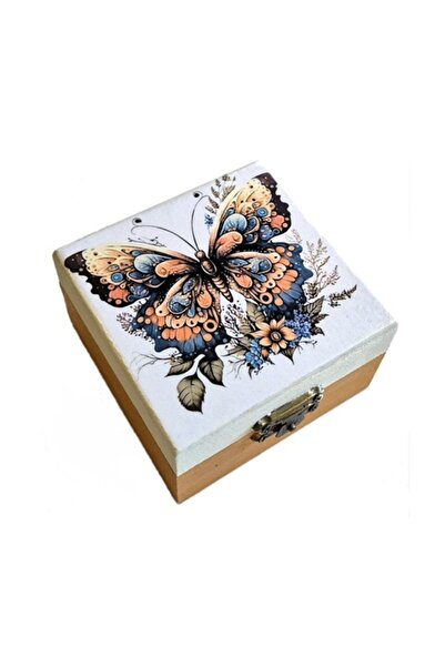 CrisArtDeco Square decorative wooden box with butterfly – 104049