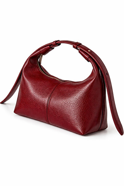 Melos Butik Γυναικείο μπορντό Ζώνη Με χερούλι Δερμάτινο Ελάστιχο χεριών και Τ...