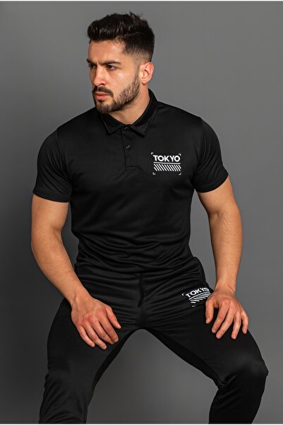 NOFLEN Polo Yaka Tokyo Printed Tracksuit Bottom Top Set