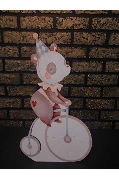 Bolat Dijital BİSİKLETLİ SİRK PANDASI AYAKLI MAKET 70 CM