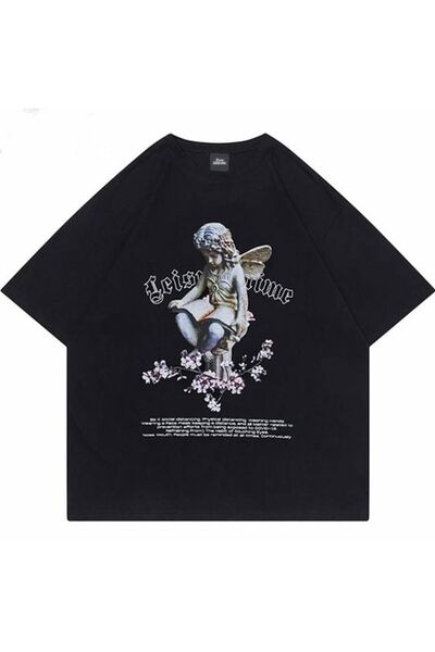 Gofeel World Angel Detailed Oversize Unisex T-Shirt