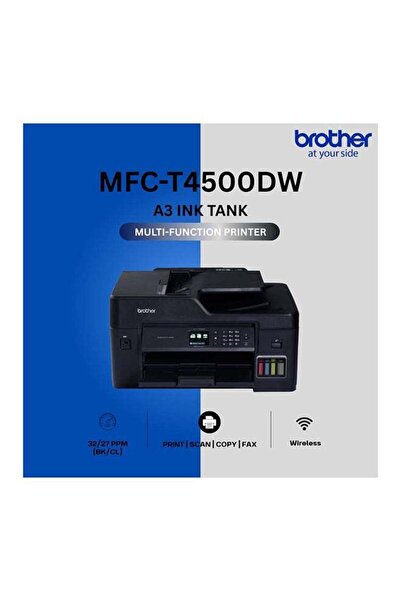 Brother Inkjet Printer 4x1 A3 with Refill Ink Tank Model MFC-T4500DW Black
