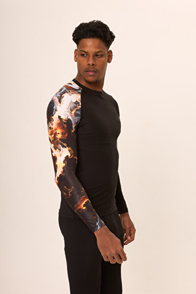 HNC Sport Ανδρικό μακρυμάνικο μπλουζάκι με ψηφιακή εκτύπωση και συμπίεση για ...