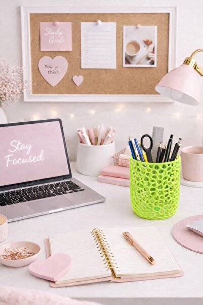 TRİMENT3D Coral Mesh Dekoratif Kalemlik Modern Masaüstü Kalemlik Organizer