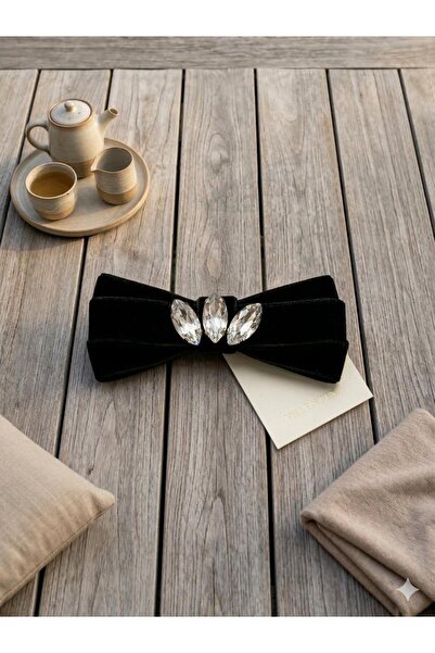 roseberry Siyah kadife taşlı tasarım yetişkin toka