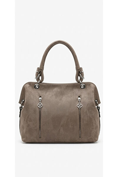 GALANDE Women's Suede and Vegan Leather Detailed Large Internal Volume Hand a...