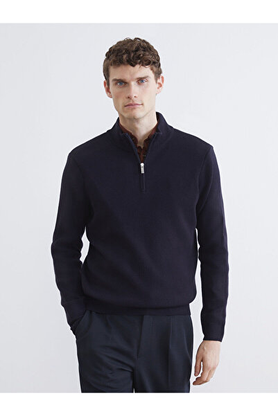 LC Waikiki Peak New Season Half Zipper High Collar Knitwear Men's Sweater