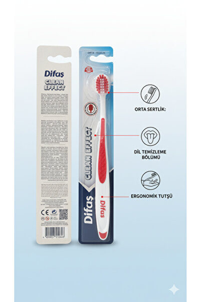 Lider MAGNESİA Di̇faş Toothbrush Clean Effect Special Small Head Red Medium Hard