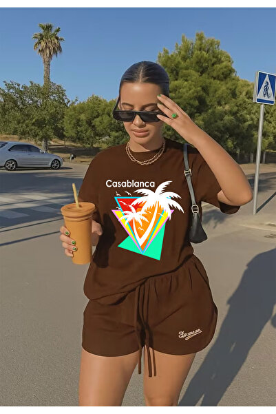 SUNFREE Casablanca Printed Oversized Crew Neck Short Sleeve Summer Unisex Com...