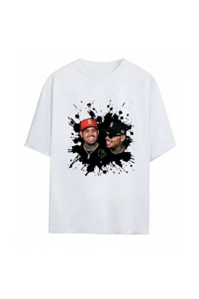 SVART WEAR تي شيرت كريس براون للجنسين مقاس كبير 100% قطن لو