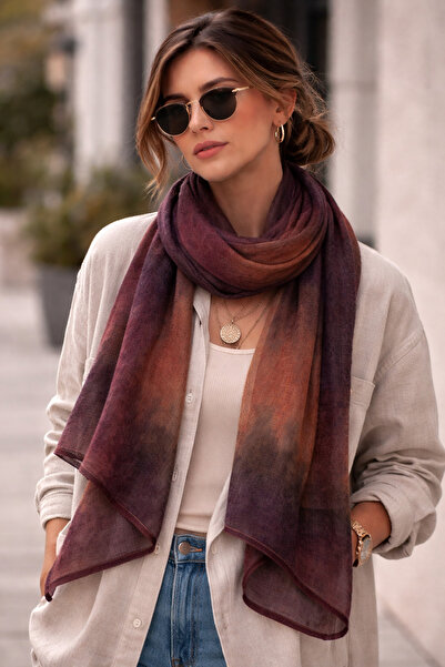 KRAFTELLA Batik Print Kırınkıl Shawl – Patterned Bamboo Scarf Shawl-Terra Sof...