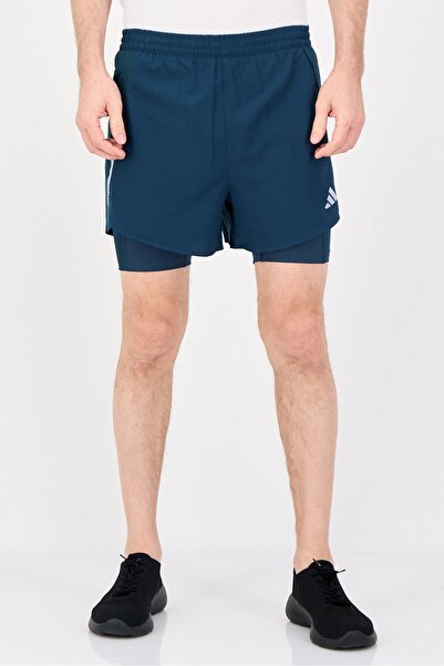 adidas Men Regular Fit Brand Logo Training 2 In 1 Shorts, Teal Blue