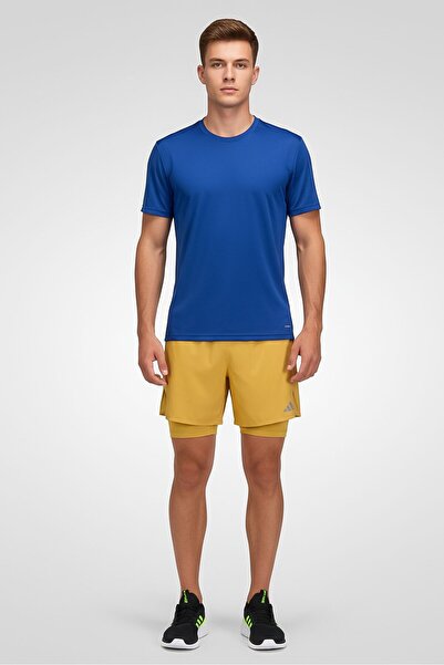 adidas Men Sportswear Fit 7 Inseam 2 In 1 Training Shorts, Yellow