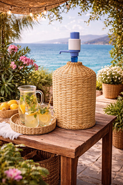 Marrone Covoraș din răchită pentru sticle, coș din răchită naturală