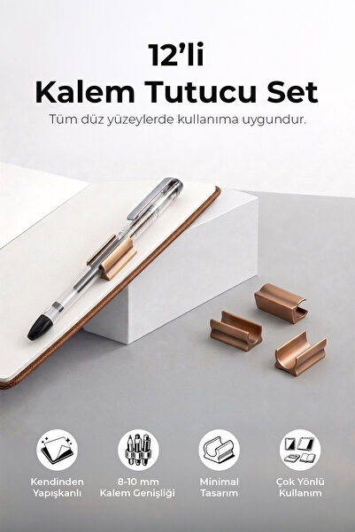 Copyrite 12 Adet Yapışkanlı Kalem Tutucu Seti | 8-10mm | Defter, Ajanda, Çok ...