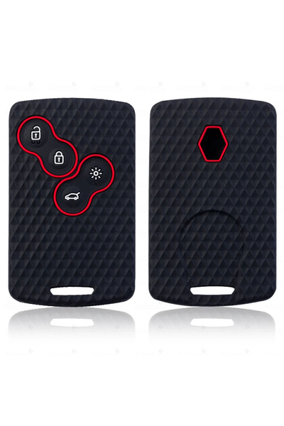 Alazpay غطاء مفتاح سيليكون + منقوش مفتاح إضافي لرينو كليو ميجان كابتور كوليوس...