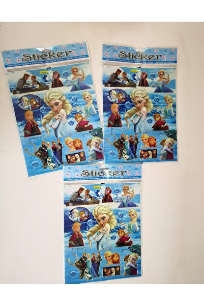 sticker Frozen Karlar Ülkesi Prensesi Elsa Anna İnce Kabartmalı Etiket Seti -...