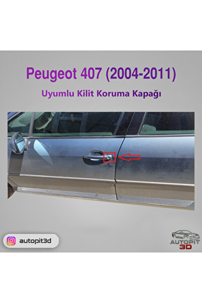 AutoPit 3D PEUGEOT 407 (2004–2011) UYUMLU KİLİT KORUMA KAPAĞI SAĞ ÖN TARAF