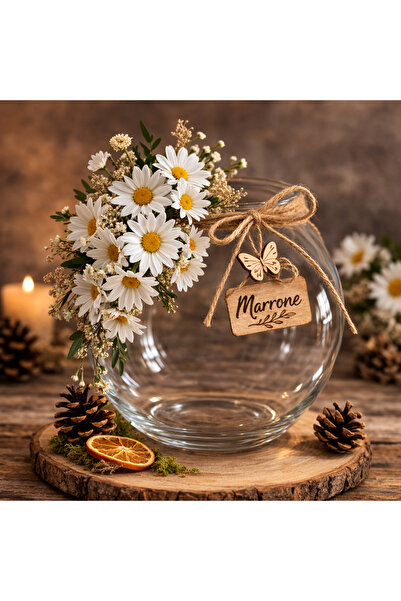 Marrone Glass Jar Daisy Arrangement