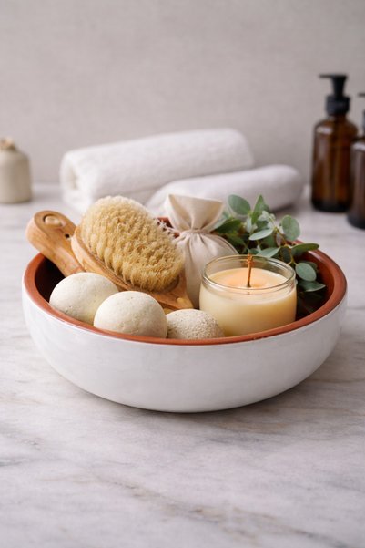 Sabletscrafts Decorative Bathroom Organizer 20 Cm, Copper Color Inside |   Handmade Bowl Plate |   Candle & Fragrance Tray