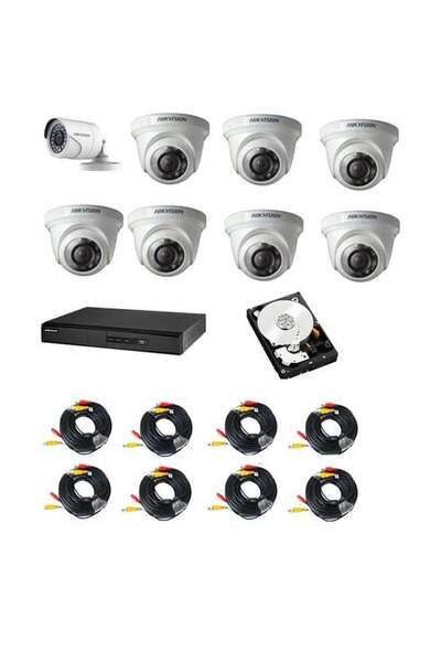 Hikvision Hikvision Complete Security System: 2MP Outdoor Cameras, 7 Indoor C...