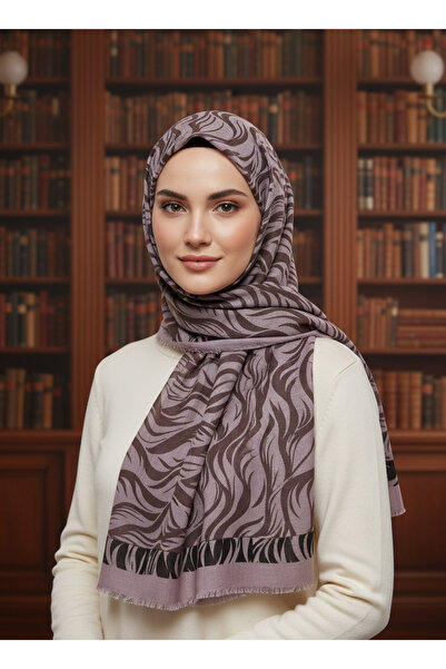 NİSA İPEK Trend Wave Patterned Scarf– Modern Hijab Scarf Lightweight Fabric