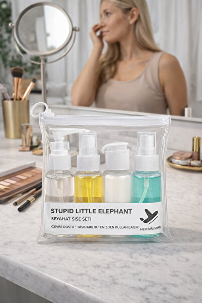 btm home 50 ml Transparent Cosmetic Bottle Set of 4 Multi-Purpose Lotion Perf...