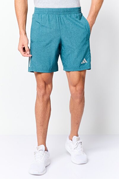 adidas شورت تدريب رجالي رياضي Fit 7 Inseam، أخضر مزرق