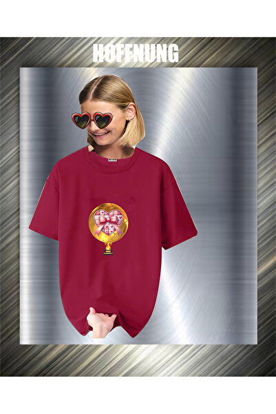 HOFFNUNG تيشيرت للجنسين بأكمام قصيرة وياقة دائرية وطباعة على شكل كوب على شكل ...