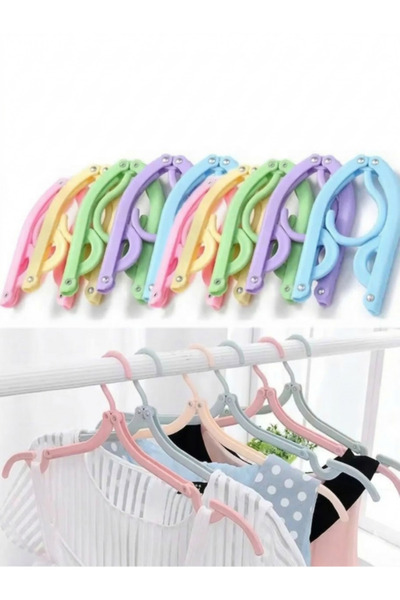 deryora 5 Pieces Foldable Mini Hanger with Hooks Space-Saving Hanger