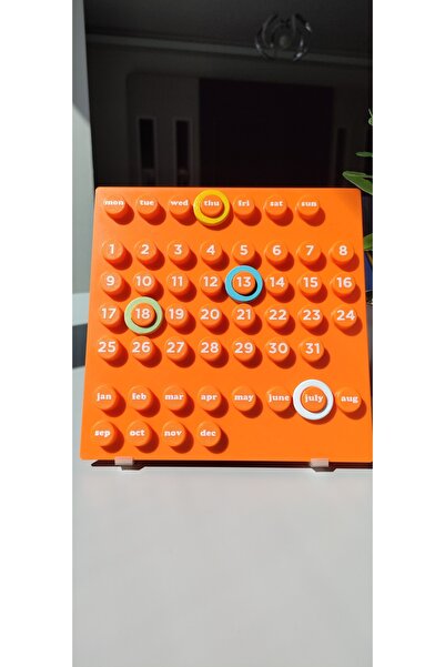 iboti 3D Baskı Ring A Date Masa Takvimi, Sonsuz Süresiz İngilizce Takvim