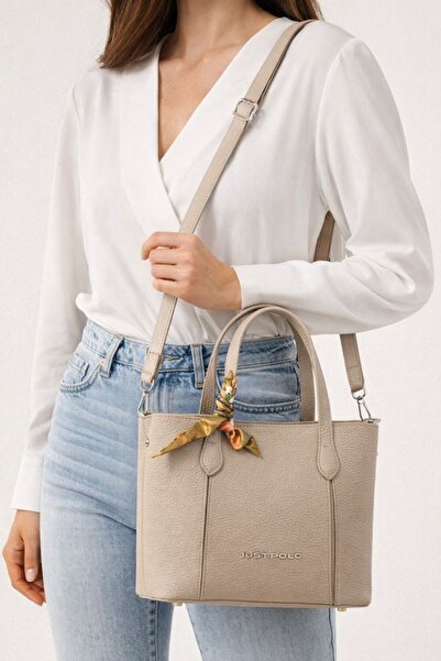 ÇANTAM GELSİN Just Polo Original Women's Soft Leather 3-Compartment Handbag a...