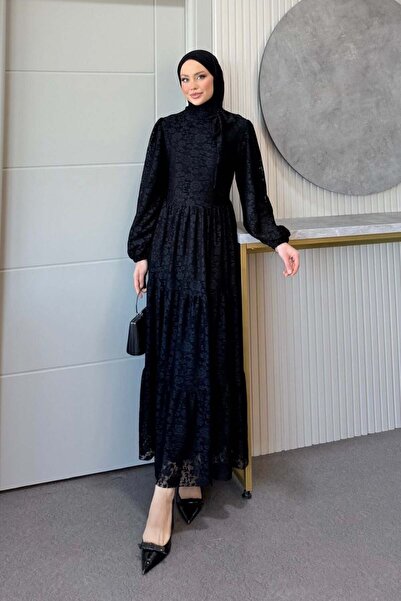 Şulemoda Giyim Kıvılcım Lace Dress Black