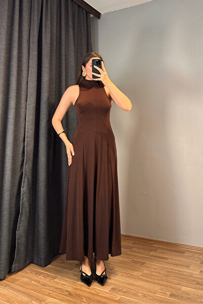 Sorridi Mock Neck Drapey Elegant Long Dress