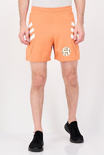 adidas شورت رياضي رجالي برباط، برتقالي اللون