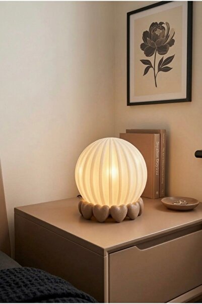 EAE DESİGN STUDİO Led Mumlu Kalp Detaylı Gece Lambası - Minimalist Çocuk Odas...