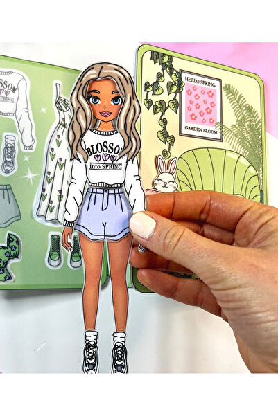 JACA Kız Giydirme Oyunu Kes-yapıştır-oyna Eğitici Aktivite Seti Okul Öncesi M...