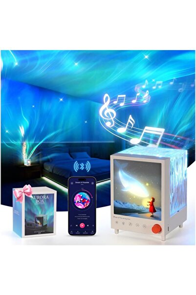 NEONI Galaxy Projector for Northern Lights Lamp with Bluetooth Speaker White ...