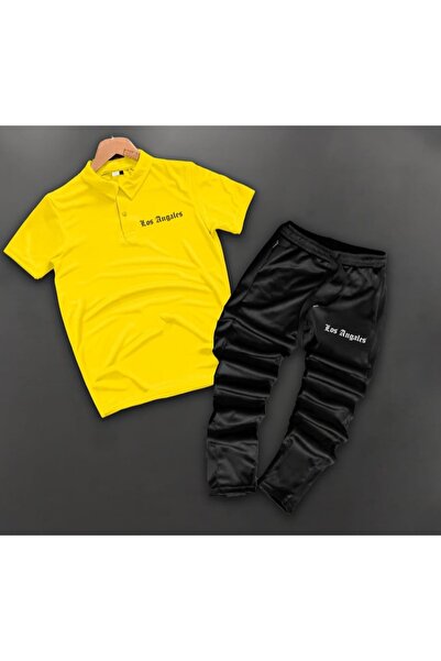 NOFLEN Los Angeles Polo Yaka Tshirt Scuba Sweatpants