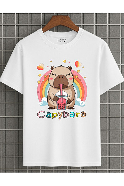 lovver Capybara Character Premium Printed Breathable T-Shirt with Cotton Pieces