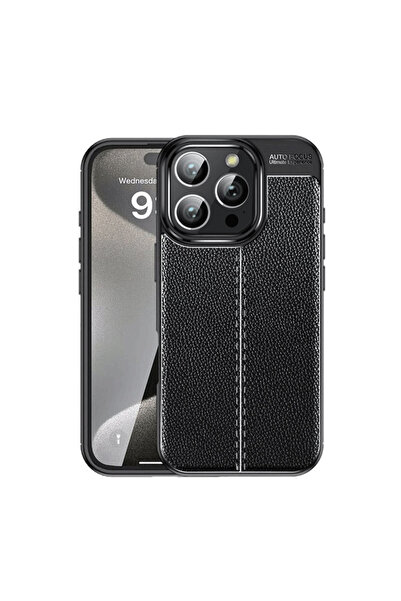 halkhouse İphone 16 Pro Kılıf Kamera Korumalı Auto Focus Deri Kapak