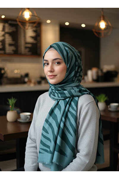 NİSA İPEK Premium Dalga Patterned Scarf– Modern Lightweight Patterned Hijab S...