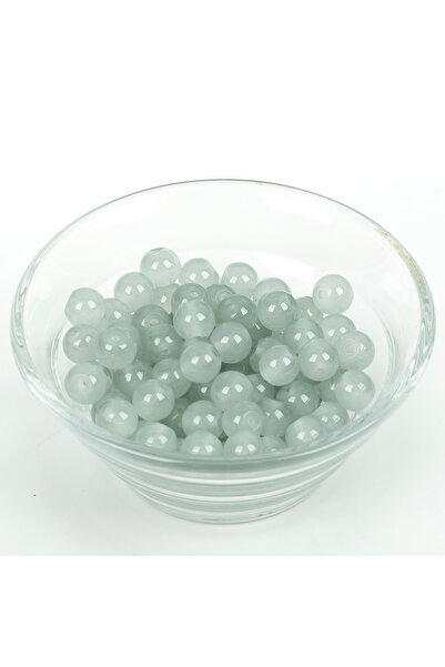 yfhobi 25 Gram- 8 mm Gri Renk Yuvarlak Cam Boncuk, 1. Kalite (25gr - 35 Adet)...