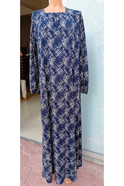 Butik Desenli Rahat Şık Tesettür Anne Elbisesi