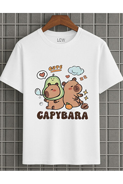 lovver Capybara Character Premium Printed Breathable T-Shirt with Cotton Pieces