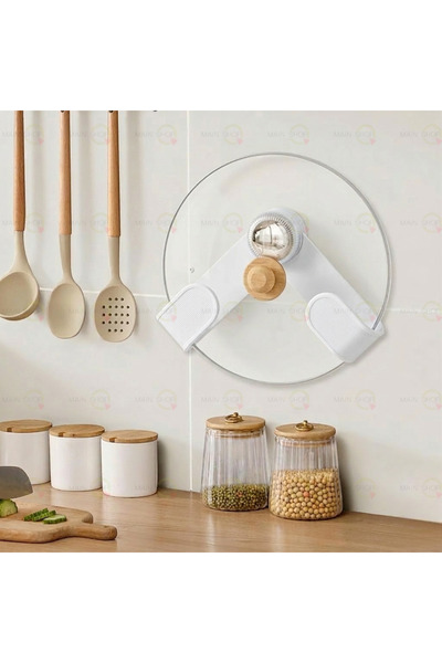 MAİN SHOP 1 Piece Wall Mounted Pot Lid Holder, No Drilling Required, Kitchen ...